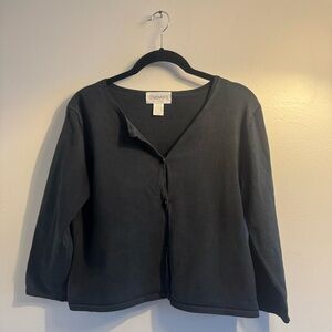 Vintage Washed Silk Black Cardigan